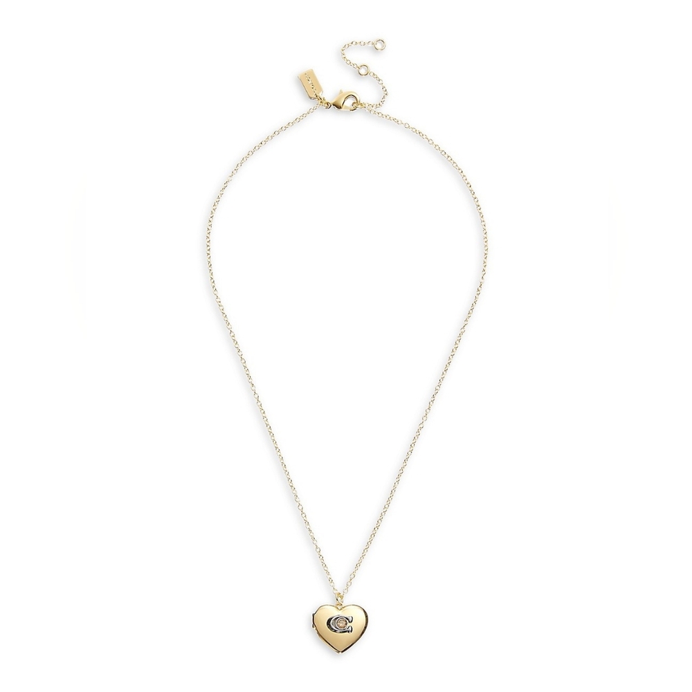 Coach Gold Heart Pendant Locket Necklace - Picture 2 of 8